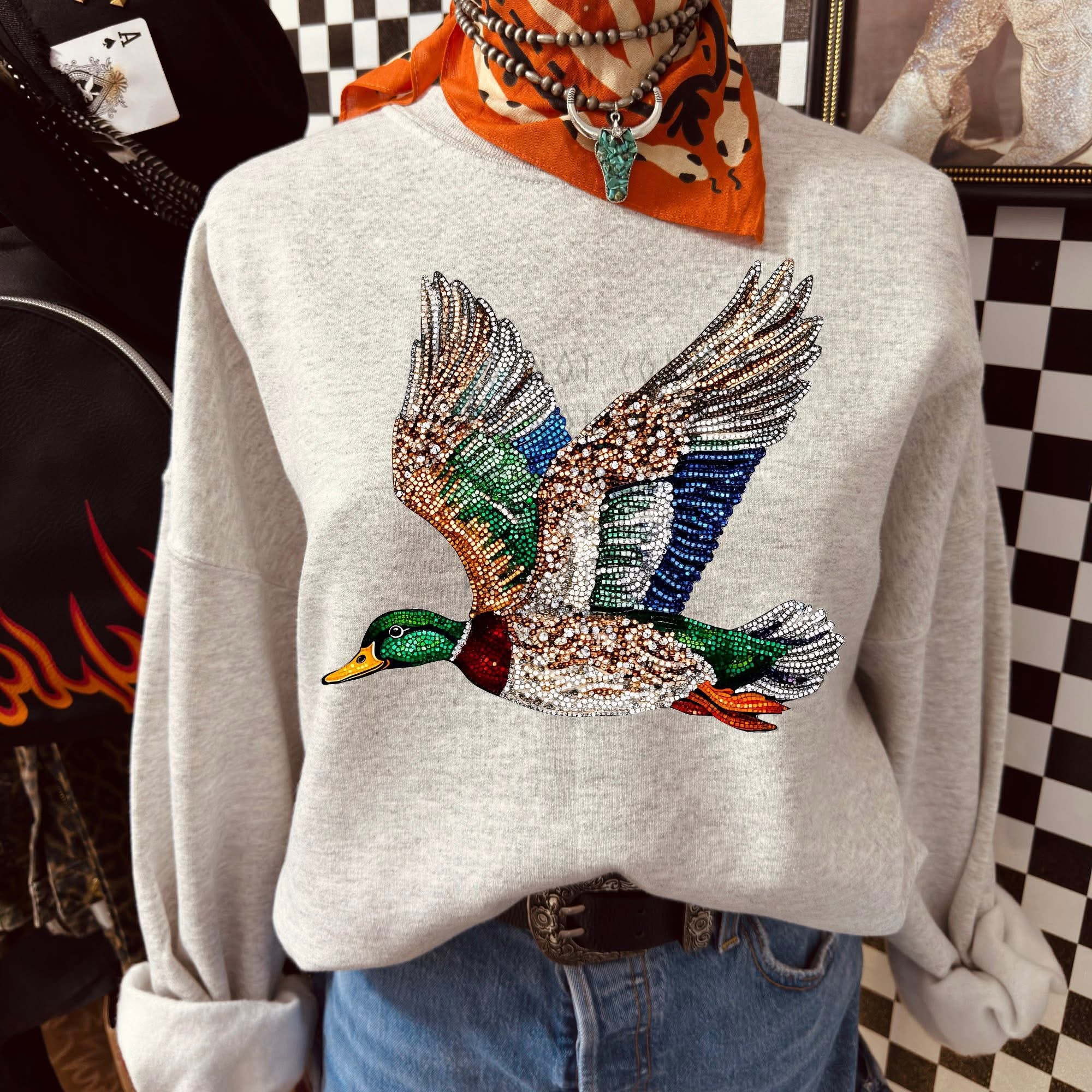 Rhinestone Duck sweatshirt